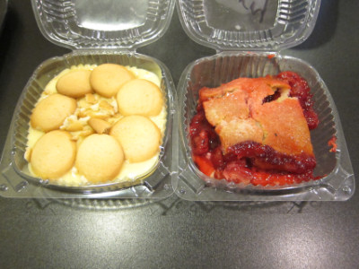 Banana pudding and cherry cobbler