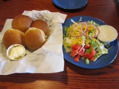 Salad and rolls