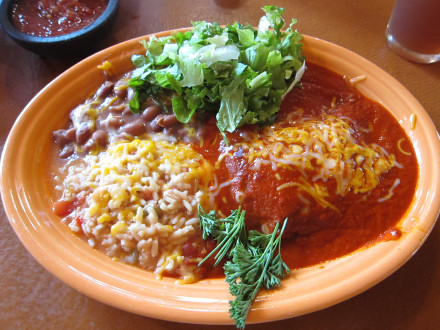 Blue corn enchiladas