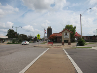 Simmons Bank with a Chinese style sign