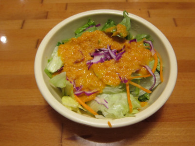 Salad with ginger dressing