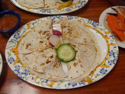 Quesadilla is the most expensive item on the Mexican menu