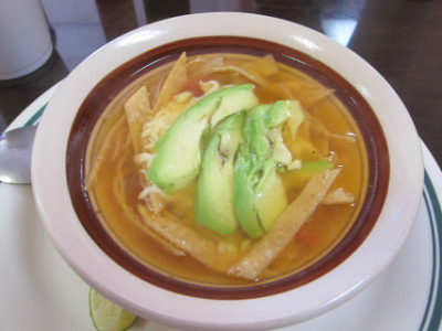 Tortilla soup is one of the soups of the day