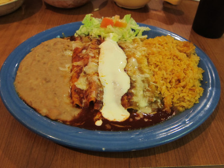 Tri-color enchiladas at G&R