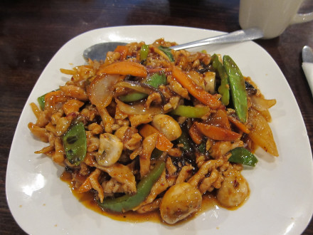 Szechuan pork at Sun Garden