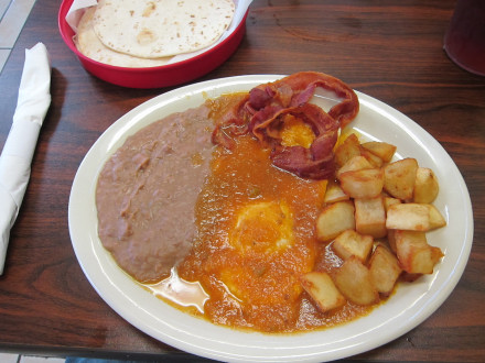 Huevos rancheros from the breakfast menu