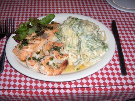 Salmon and shrimp special